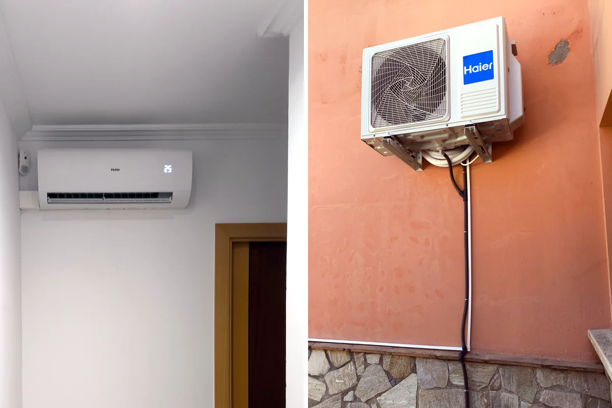 Unidad interior y exterior Haier instaladas en Begur