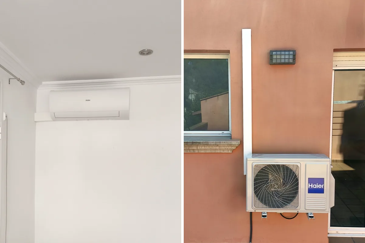 Unidad interior y exterior Haier instaladas en Begur