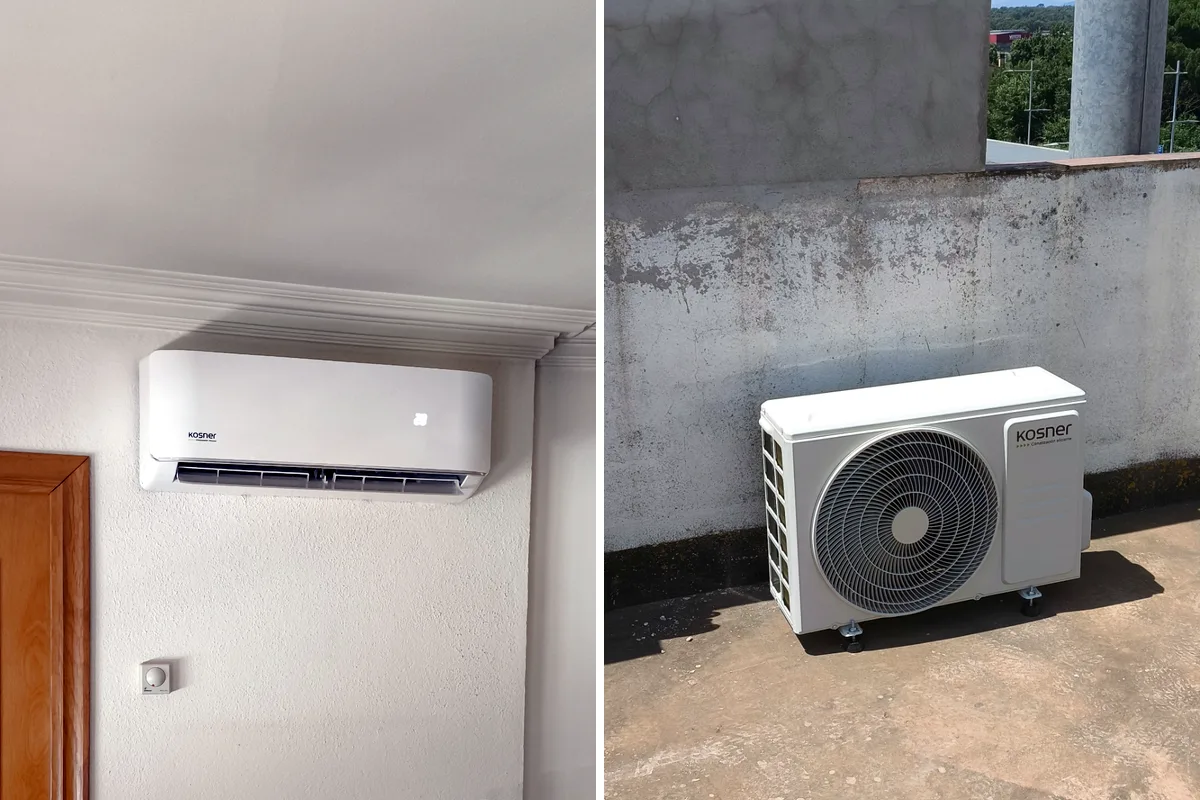 Unidad interior y exterior Kosner instaladas en Vilablareix